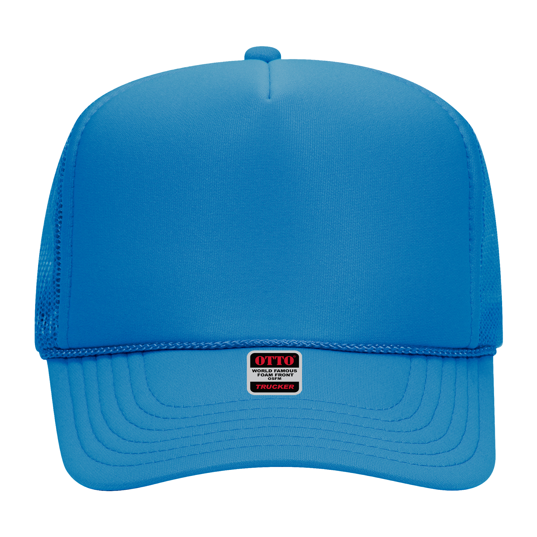 OTTO Polyester Foam Crown Design High Trucker Mesh Your Apparel Hat Front Back Five Own Panel