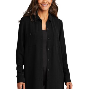 Women's Textured Crepe Long Tunic Thumbnail