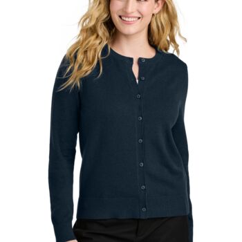 Women's Easy Care Crewneck Cardigan Sweater Thumbnail