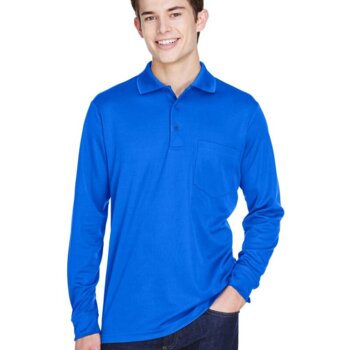 Men's Pinnacle Performance Long Sleeve Piqué Polo with Pocket Thumbnail