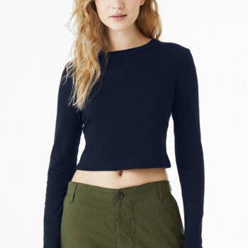 Women's Micro Rib Long Sleeve Baby Tee Thumbnail