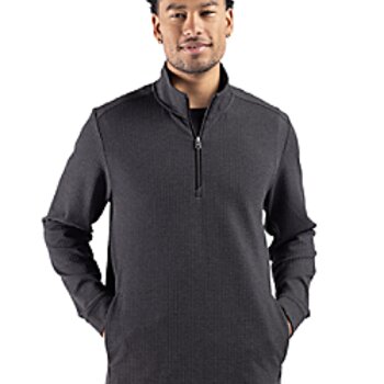 Cutter & Buck Drift Epic Versatility Recycled Textured Knit Mens Big & Tall Quarter Zip Thumbnail