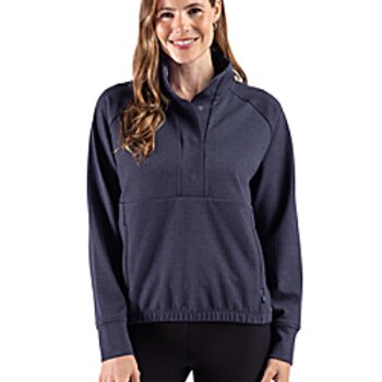 Cutter & Buck Drift Epic Versatility Recycled Textured Knit Women's Snap Pullover Thumbnail