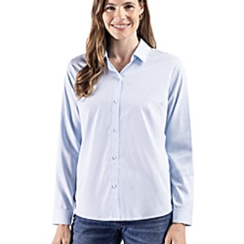 Cutter & Buck Skyline End on End Recycled Long Sleeve Womens Dress Shirt Thumbnail