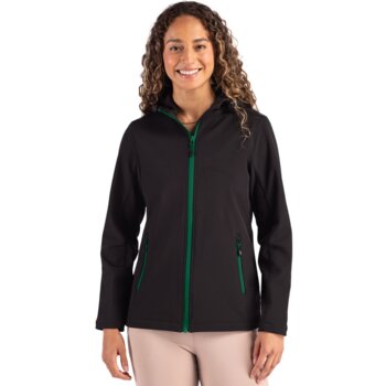 Clique Tempo Recycled Stretch Softshell Womens Full Zip Hooded Jacket Thumbnail