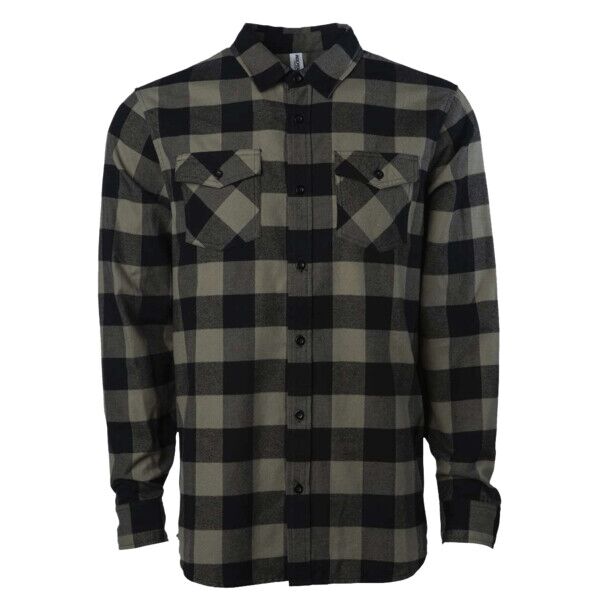 Flannel Shirt Independent Trading Company Olive/Black EXP50F