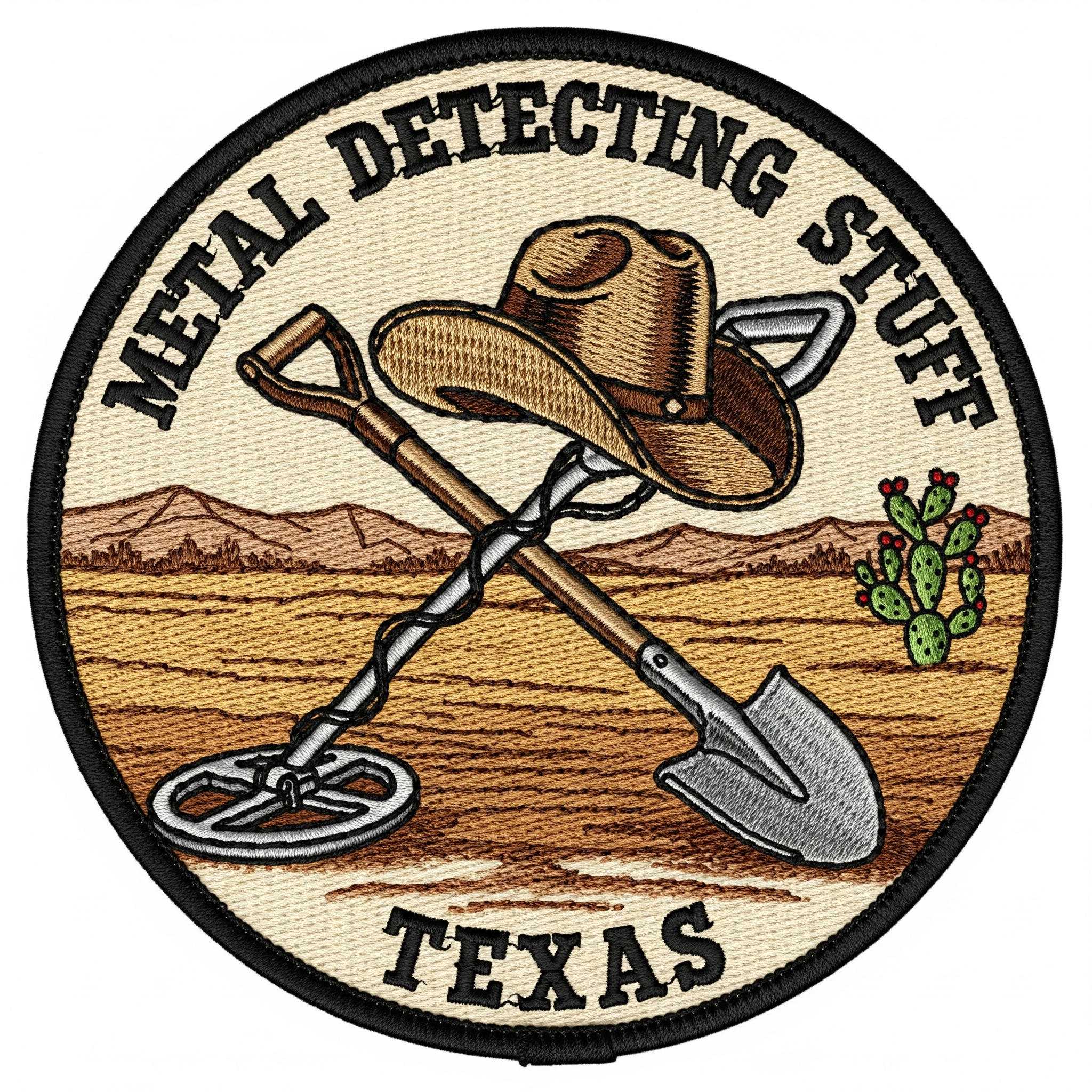 metal detecting stuff texas - embroidered patch