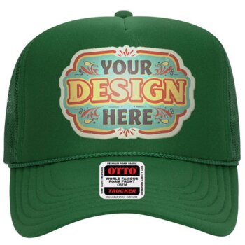 OTTO Cap 5 Panel High Crown Mesh Back Trucker Hat Thumbnail