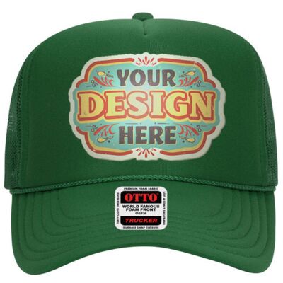 OTTO Cap 5 Panel High Crown Mesh Back Trucker Hat Thumbnail