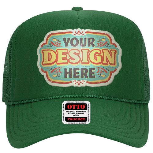 OTTO Cap 5 Panel High Crown Mesh Back Trucker Hat Thumbnail