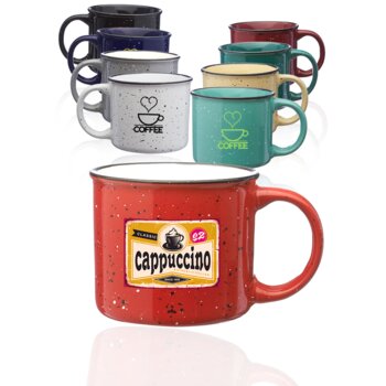13 oz. Ceramic Custom Campfire Coffee Mugs  Thumbnail