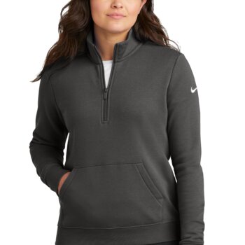 Ladies Club Fleece Sleeve Swoosh 1/2 Zip Thumbnail