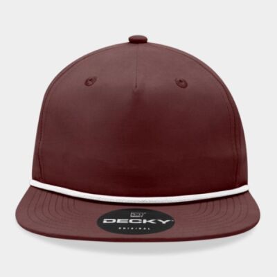 5 Panel High Profile Relaxed Cotton Blend Rope Hat Thumbnail