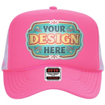 OTTO NEON Cap 5 Panel High Crown Mesh Back Trucker Hat Thumbnail