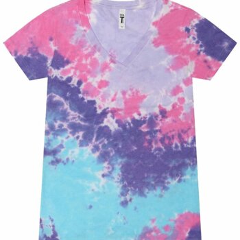 Women's Tie-Dyed V-Neck T-Shirt Thumbnail