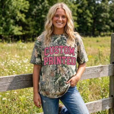 Custom Printed Camo Oversized Box S/S Tee 7.5 OZ Thumbnail