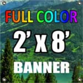 2' x 8' Full Color Vinyl Banner (13oz.) Thumbnail