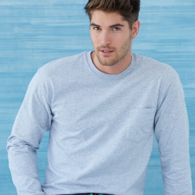 Ultra Cotton Long Sleeve T-Shirt with a Pocket Thumbnail
