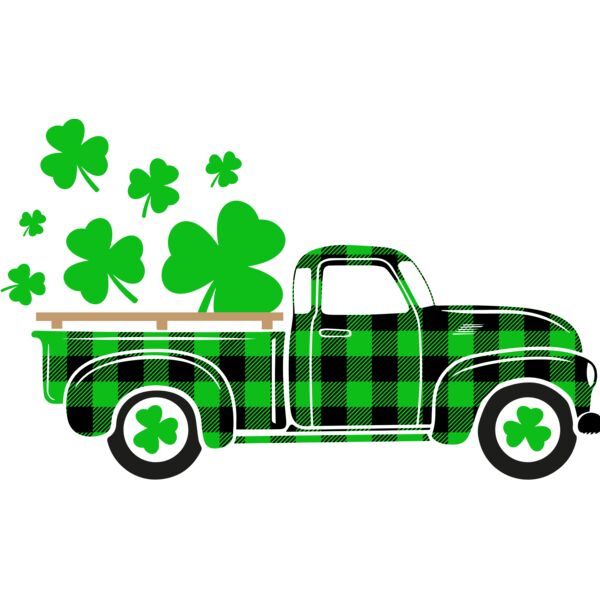 Buffalo Plaid Old Truck with Clovers Thumbnail