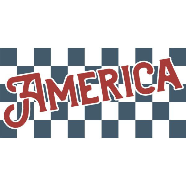 4th of July PNG  Retro Checkered America Thumbnail