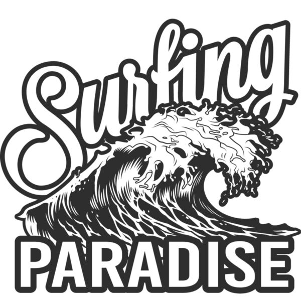 Surfing Paradise T Shirt Design Thumbnail