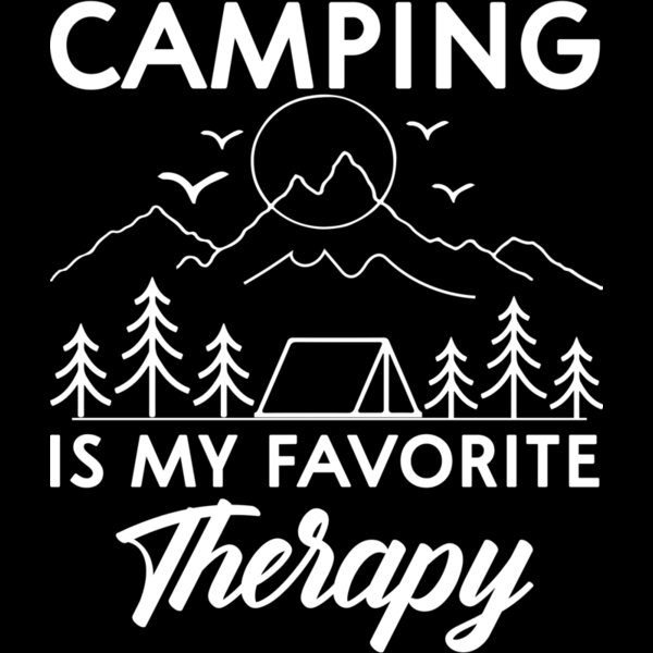 Camping is My Favorite Therapy Adventure t shirt Camping t shirt design Thumbnail