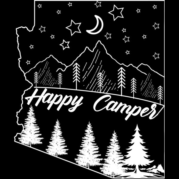 Happy camper State Outdoor Art Camping Night Sky Stars Moon Summer camping t shirt Thumbnail