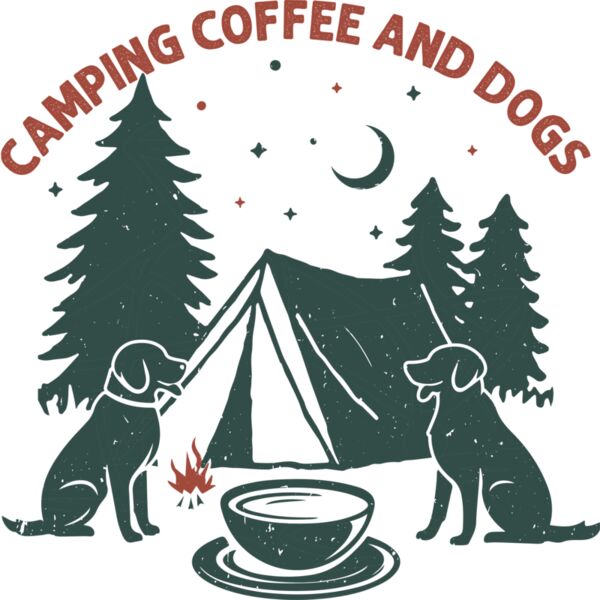 Dogs Coffee Camping Summer  Camping PNG Thumbnail