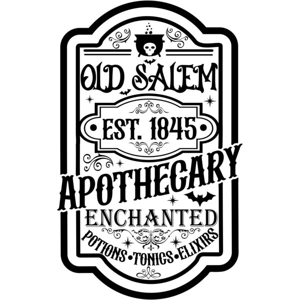 Old Salem Apothecary Enchanted Vintage Halloween T shirt Design Thumbnail
